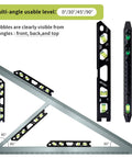 Magnetic Torpedo Level With Four Vials, V Groove And Magnet Track, Aluminum Alloy Build, Pro Grade High Viz Black 9 Inch