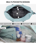 Large Duffle Bag For Women With Six Interior Pockets And Two Exterior Compartments Water Resistant features interior pockets.
