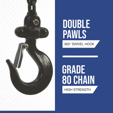 Built Like A Beast Manual Chain Hoist With 2200 Lb Capacity And 20 Ft Lift That Crushes Heavy Jobs Effortlessly Featuring Commercial Grade Steel Frame Grade 80 Load Chain And Secure Double Pawl Brakes