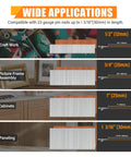 Wide applications of Lightweight 23 Gauge Pneumatic Headless Pin Nailer Kit With 10000 Pins for crafts, frames, cabinets, paneling.