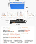 Induction Heater Bolt Removal Kit 1100W 110V with blue case, 10 coils, and handheld device for rusty bolts and car repairs.