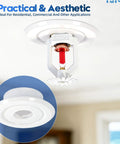 No Fluff Two Pack White Fire Sprinkler Trim Rings delivering a slick recessed profile with a white escutcheon plate for ceiling integration.