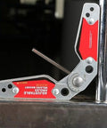 Premium Magnetic Welding Positioner Offering Slick 20 To 200 Degree Rotation And Tough Grip Lockup on a metal surface.