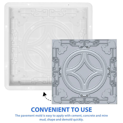 Path Maker Paver Mold For Garden, Reusable Outdoor Pavement Mold, Create Antique Walkways And Patios, Durable Plastic Brick Molding Tool For Easy DIY Landscaping showing detailed pattern design.