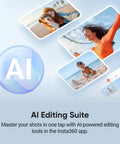AI Editing Suite for Foldable AI Phone Gimbal Pro Vlog Kit With 360 Pan Tracking, Apple DockKit Compatibility