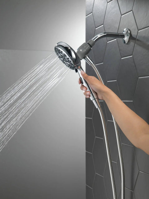 Six Spray SureDock Magnetic Shower Head With Handheld Spray Chrome Finish Shower Head And Hose MagnaTite Docking For Boss Water Pressure And Full Body Massage Modes