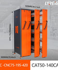CNC Tool Storage Organizer Cabinet For Warehouses And Machining Centers With Vertical Drawers And Tool Holder Rack Built Tough As Nails Cold Rolled Steel ABS Cushioning BT CAT50 140 Cap Compatibility, 920x900x1950mm