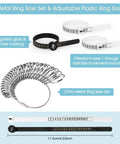 Handy Stainless Steel Ring Sizer Set With 27 Ring Gauges on Cable, US Size 1 to 13 Plus Half Sizes Rust Resistant Pro Grade