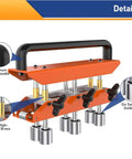 Three Station Roller 0 To 90 Degree Large Radius Sheet Roller Bender with aluminum handle and solid steel guide rods.