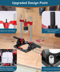Upgraded Portable Drill Guide for Precise Straight Holes, Adjustable from Zero to Sixty Degrees, showing V-shaped design and features.