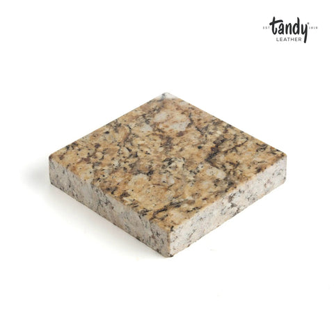 Solid As Rock Granite Tooling Slab For Leather Crafting - Heavy Duty Stone Block - 6 inch polished granite slab for crafting use.