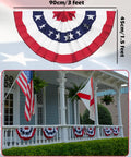 3 Pack Outdoor All American Flag Buntings 1.5x3 Feet Ready for Memorial Day 4th of July Decor Great for Porches Yards and Celebrations