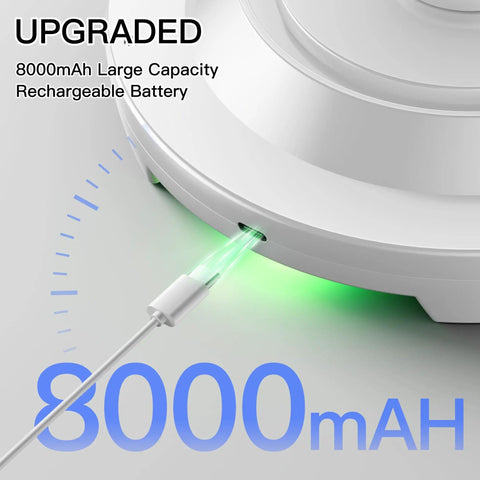 Charging port of Upgraded 8000mAh Rechargeable Ceiling Light With Remote Wireless Motion Sensor LED Fixture, close-up view.
