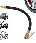 Tire Inflator Extension Hose With Quick Inflation Chuck Adapter for fast no fuss no leak tire fill car motorcycle bicycle