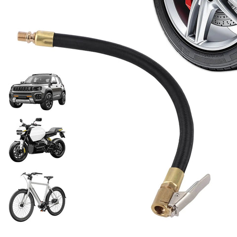 Tire Inflator Extension Hose With Quick Inflation Chuck Adapter for fast no fuss no leak tire fill car motorcycle bicycle