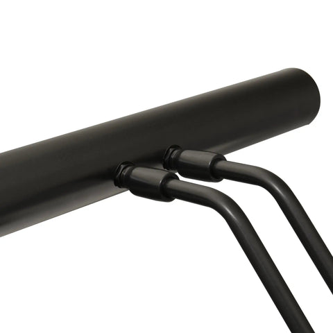 Close-up of the 12 LED Piano Desk Lamp With Dimmer in Oil Rubbed Bronze showing adjustable arm and 12-inch shade, ideal for home studio.