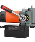 Rock Solid 1300W Portable Magnetic Drill Press With Integrated Cooling, Compact Low Profile Body, Beast Mode 10000N Base that grips metal securely.