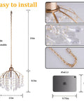 Total Game Changer Two Piece Crystal Chandelier Set Battery Powered With Zero Hassle Setup Remote Control Dimmable Rgb Pendant Lights dimensions and features.