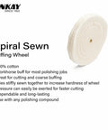 Premium 6 Inch Spiral Sewn Buffing Wheels 2 Pack Thick Cotton Polishing Discs For Metal Finishing Bench Grinder And Rotary Tool Buffer, cotton buffing wheel.