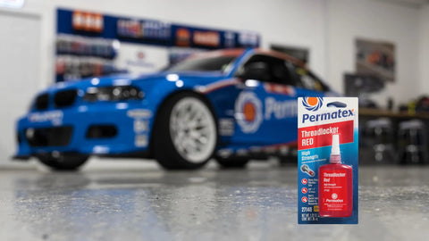 Permatex Threadlocker Red high-strength 36 ml bottle in packaging, front view