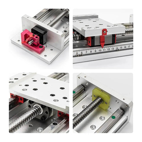 Smooth Operator Cnc Optical Axis Ball Screw Slide Module With Precision Linear Motion Guide Rail Actuator Kit close-up with aluminum rail.