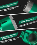 Green Mgtgbao diamond core drill bit, 3/16 in (5 mm) with 5/8-11 thread for dry drilling porcelain tile and stone
