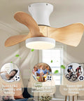 Compact 20 Inch Ceiling Fan With Light And Remote Whisper Quiet DC Motor Farmhouse Vibe Flush Mount Three Reversible Blades Ideal For Kitchen Dining Room Bedroom Office
