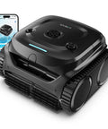 C2 Cordless Robotic Pool Cleaner For Inground Pools With Dual Filtration 180 Minute Run Time next to smartphone app