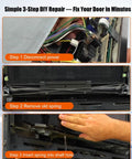 Three-step repair guide for Microwave Door Torsion Spring Kit For Left And Right Hinges Fix That Wobbly Door Get Smooth Open Close