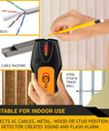 Person using Stud Finder And Three In One Laser Level Ruler Wall Scanner for detecting AC cables, metal, and wood stud position