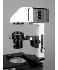 Inverted Trinocular Microscope With Long Working Distance And 40x-600x Magnification, WH10x Super Widefield Eyepieces Brightfield And Phase Contrast Objectives 30W Halogen Illumination, 0.3/0.5 NA Kohler Condenser, Mechanical Stage, 90-240V side view