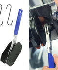 Brake Caliper Compression Tool With 360 Rotating Ratchet Piston Spreader For Car Disc Brake Repair Dual Hooks and Blue Handle