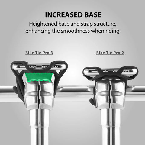 Comparison of Third Gen Bike Phone Mount For Stem With Shock Absorbing Silicone Holder, highlighting base adjustments.
