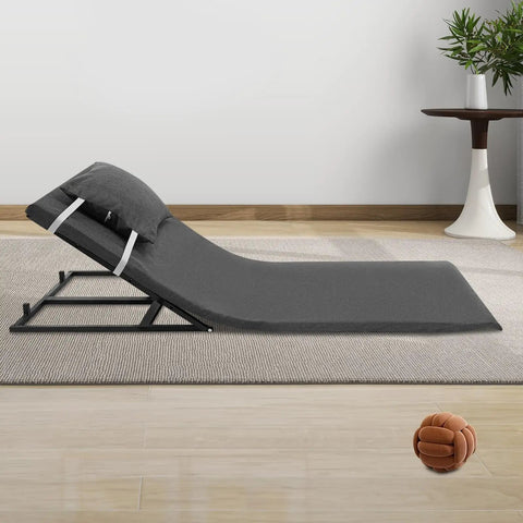 Electric Lifting Backrest For Bed With Breezy Remote And Foot Rest, Smooth Adjustable Sit Up Bed Chair For Seniors in grey, laid flat