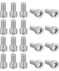 Hex Socket Cap Head Screws Set, 30 Pcs 1/4-20 X 7/8 Inch Fully Threaded Stainless Steel Bolts, arranged on white background