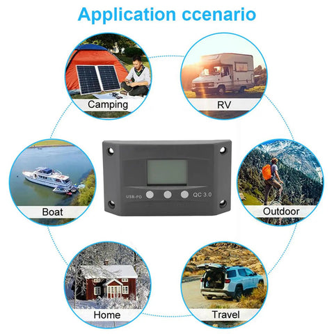 Beefed Up 50A MPPT Solar Charge Controller With LCD Display And Dual USB Ports For 12V 24V Auto Adaptive Charging Ideal For Solar Panels Camping And Outdoor Adventures on camping, RV, boat, home and travel