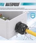 50 Pack Half Inch NPT Cable Glands IP68 Waterproof Nylon Strain Relief Cord Grips Connectors With Gaskets And Locknut Built Tough Weatherproof Wire Grommets For Electrical Industrial Wiring Black IP68 black nylon cable gland sealing a yellow cable on an electrical box