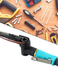 Knockout Heavy Duty Pneumatic Air Belt Sander With 360 Swivel Handle for weld prep and rust stripping, showing the sanding attachment.