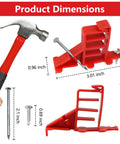 Goouu 40 Pcs Multi Cable Staples dimensions with hammer and nails, showcasing 3.01x1.89 inches red polyethylene design.