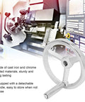 Lathe Handwheel 160mm Rotary Chrome Plated Cast Iron Round Wheel With Removable Handle 16mm Bore in industrial setting