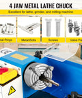 4 Jaw Lathe Chuck 125mm Independent Reversible Jaw For Metal Turning on a precision lathe with accessory examples