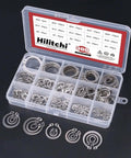 External Circlip Snap Ring Set For Retaining Clips, 15 Metric Sizes Including 4 5 6, 304 Stainless Steel, Rust Resistant For Indoor And Outdoor Use, 300 Piece Assortment For Automotive And Machinery Hilitchi