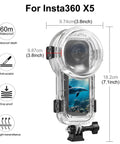 60M Underwater Case For X5 Action Camera, Waterproof Housing With Ultra Clear PMMA Lens And AR Coating, dolphin view