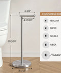 Sturdy Floor Standing Toilet Paper Holder Built Like A Tank In SUS 304 Stainless Steel Rustproof With A 2x Heavier Base And Brushed Nickel Finish For Zero Wobble In Any Bathroom beside toilet