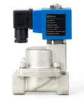 Beefed-Up High Pressure 24V DC Solenoid Valve In Stainless Steel For Industrial Use, 100 Bar Capacity, Extreme Temperature Range -76F To 248F, Heat Resistant Water Gas Oil Fluid Control Valve