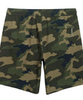 Mens Swim Trunks With 9 Inch Inseam And Mesh Lining Quick Dry Stretch Board Shorts With Zip Pockets Camouflage Pattern Ideal For Pool And Beach Durable 2XL Swimwear, rear view showing zip pocket in camouflage design.