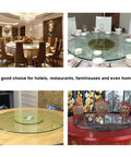 Tempered Glass Round Turntable Rotating Tray For Dining Table Clear Rotating Serving Tray 39 Inch in dining settings