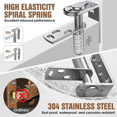 Stainless Steel Cafe Door Hinges With Self Closing And Two Way Swing For Louvre Doors And Saloon Doors Adjustable Opening Angle Notch