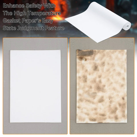 Front view: Qilery high-temp gasket paper, white, 1/8 in, 24x102 in, ceramic-fiber alternative for stoves and kilns.