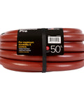 Heavy Duty Water Hose With Commercial Grade Double Reinforced Rubber And Vinyl Abrasion Resistant Red Cover Built To Last 400 PSI Burst Strength Three Quarter Inch By Fifty Foot Garden Hose For Durable Kink Resistant Yard Work
